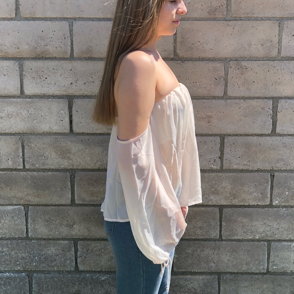 Sheer White Crop Top Blouse